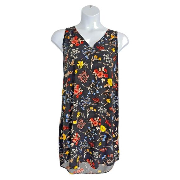 Old Navy Dark Cottage Shift Dress XL Y2K Black Floral Fairy Grunge Flowy - Picture 2 of 13